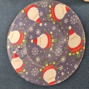 Decoupage Santa plate